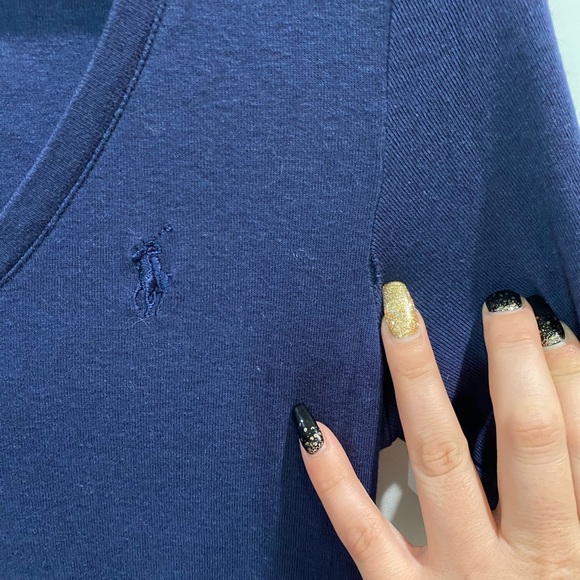 Polo 3/4 length navy blue top - Picture 2 of 2